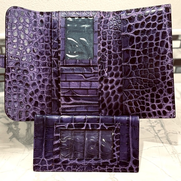 Dooney & Bourke Purple Croc-Embossed Clutch - Picture 5 of 7